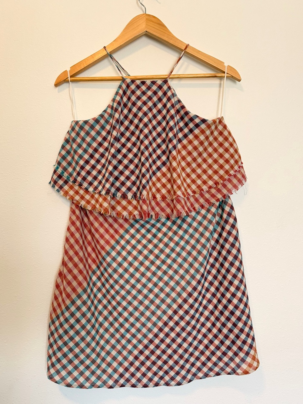 Zara Trafaluc Patchwork Gingham Halter Mini Dress NWT Size S - Picture 3 of 7